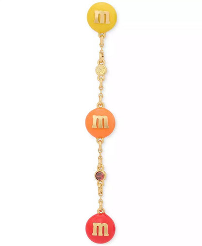 M&M X Gold-Tone Multicolor M&M Linear Drop Earrings