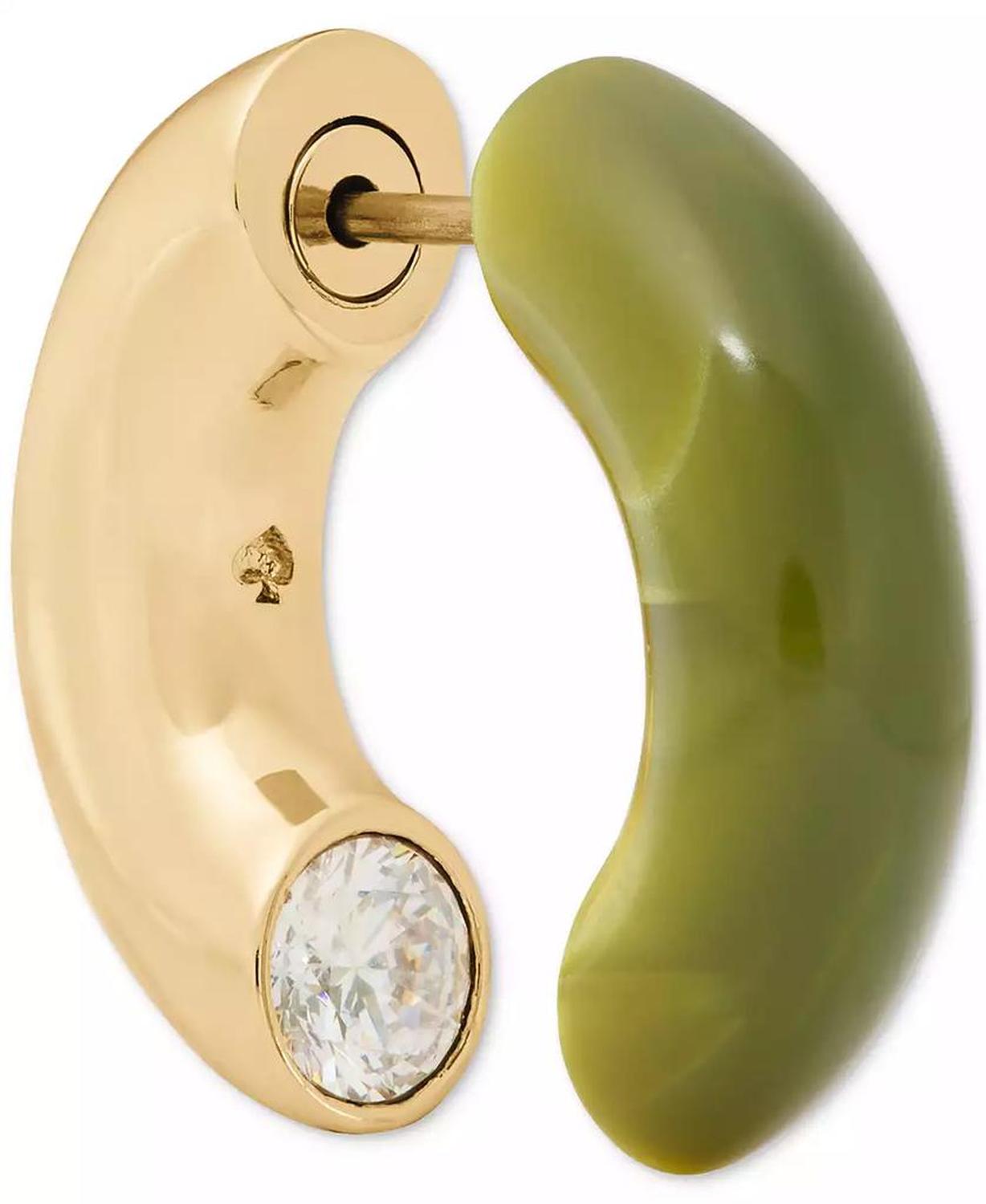 Gold-Tone Interlock Tortoise Huggie Earrings