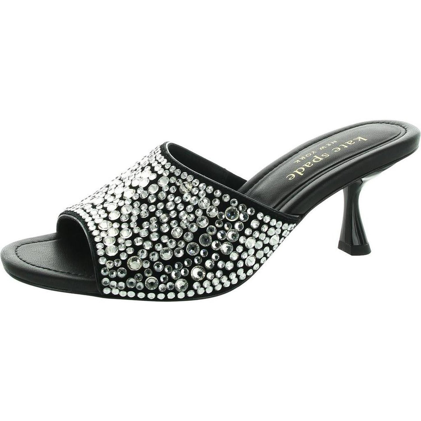 Malibu Winter Womens Rhinestone Textured Kitten Heels