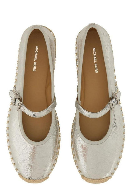 Michael Kors Lynn Metallic Leather Ballet Espadrilles