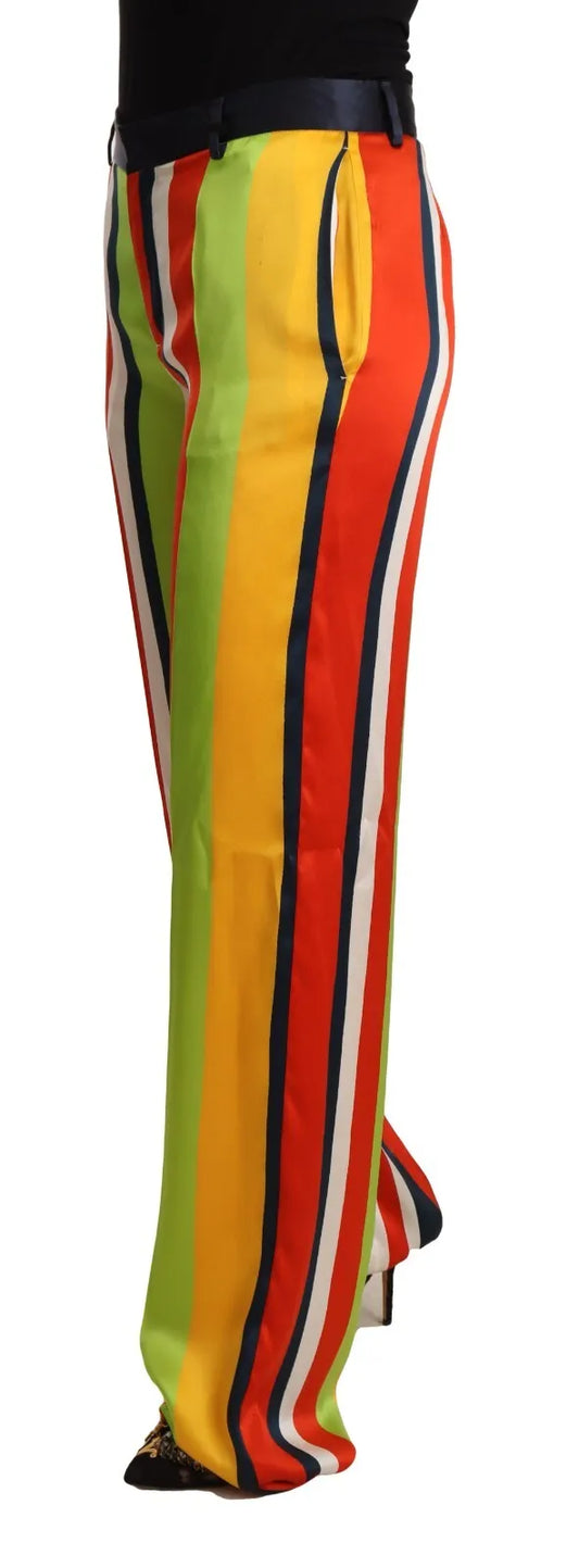 Dsquared² Multicolor Striped Mid Waist Straight Pants