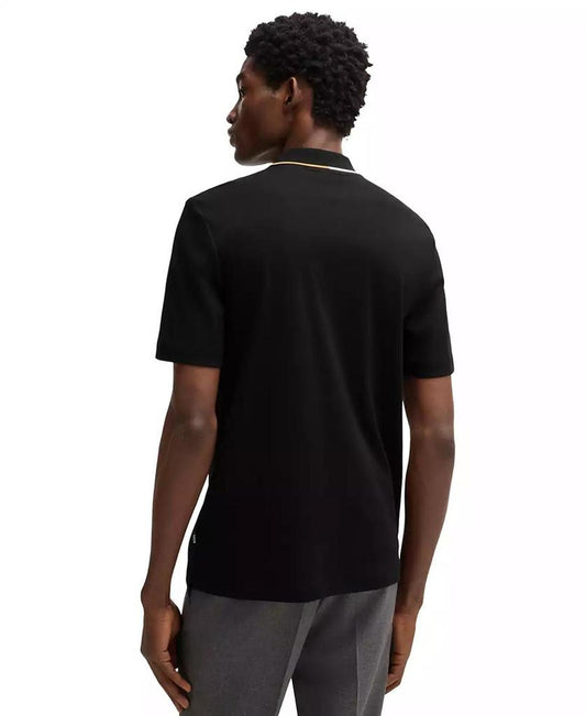 Men's Zip-Neck Interlock Polo Shirt