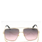 Women's Square Aviator Sunglasses In Gold Black/brown Pink