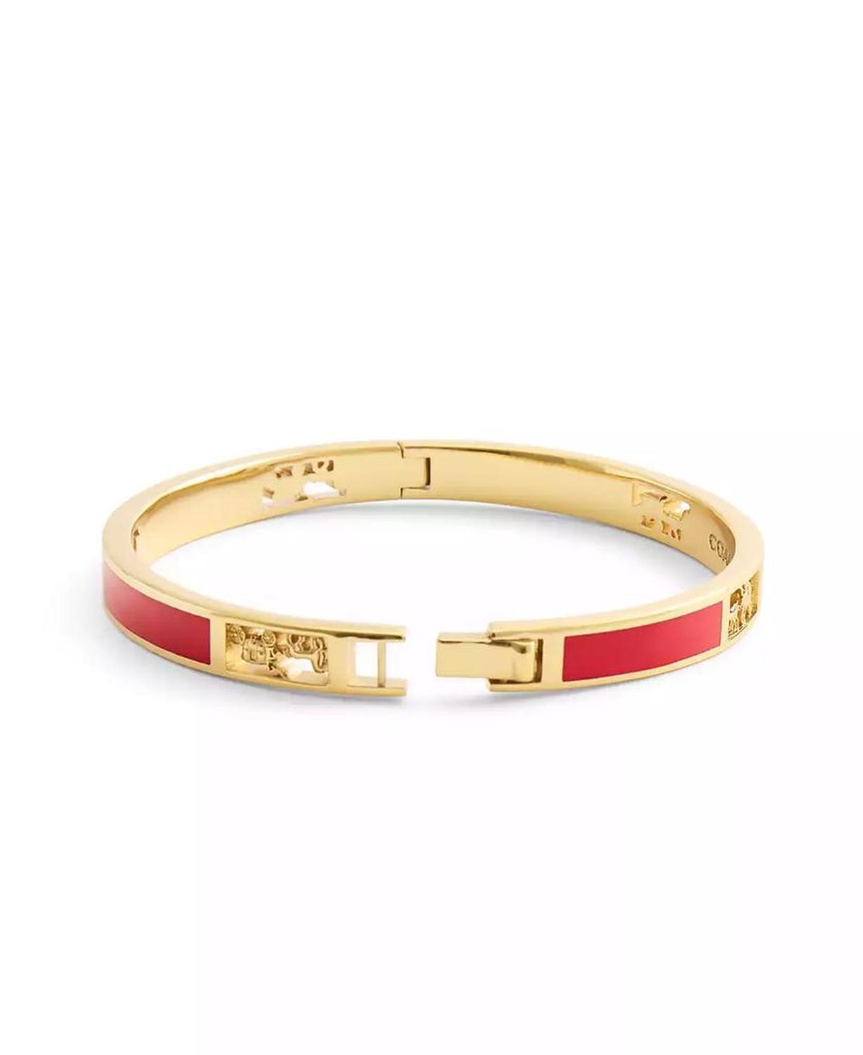 Enamel Signature Horse Carriage Cut Out Bangle Bracelet
