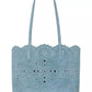 Do It All Spade Flower Perforated Denim Large Tote Bag