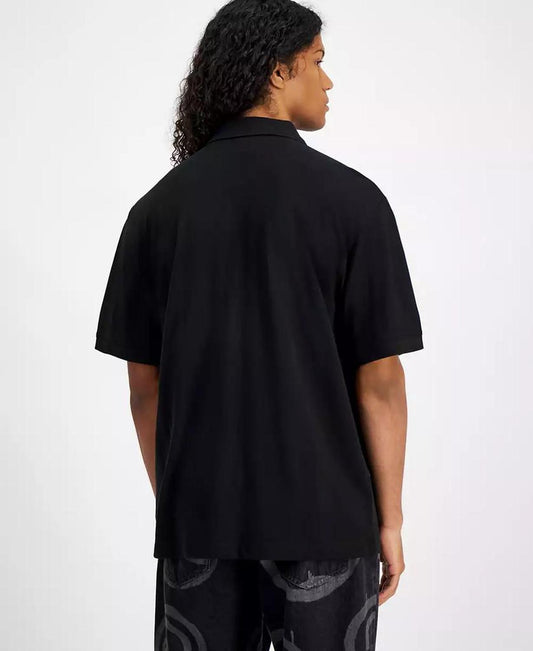 Men's Relaxed Fit Single-Button Short Sleeve Logo Polo Shirt