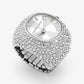 Rylee Pavé Silver-Tone Ring Watch