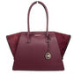 Women's Avril Suede Leather Top Zip Satchel Bag In Oxblood Red