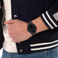Men's Elliot Ionic Plated Black Stainless Steel Bracelet Watch, 43mm