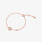 Precious Metal-Plated Sterling Silver Heart Bracelet
