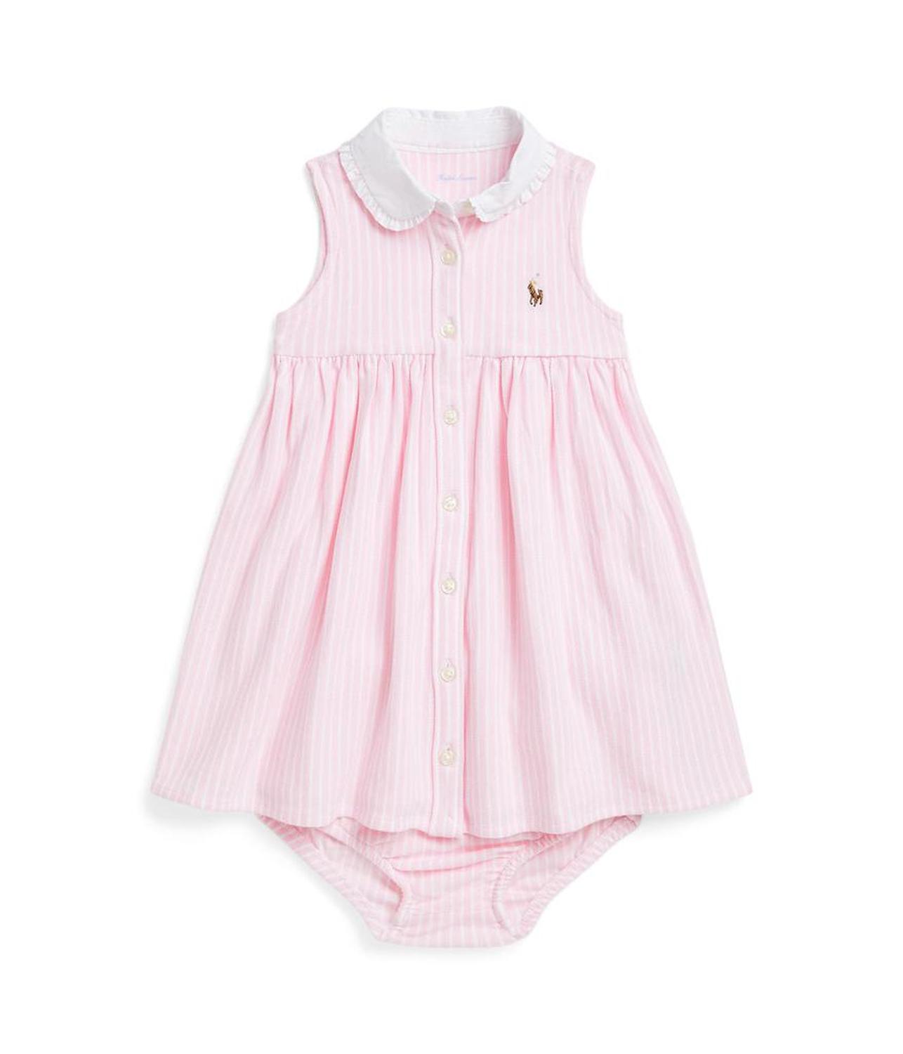 Striped Knit Oxford Shirtdress & Bloomer (Infant)
