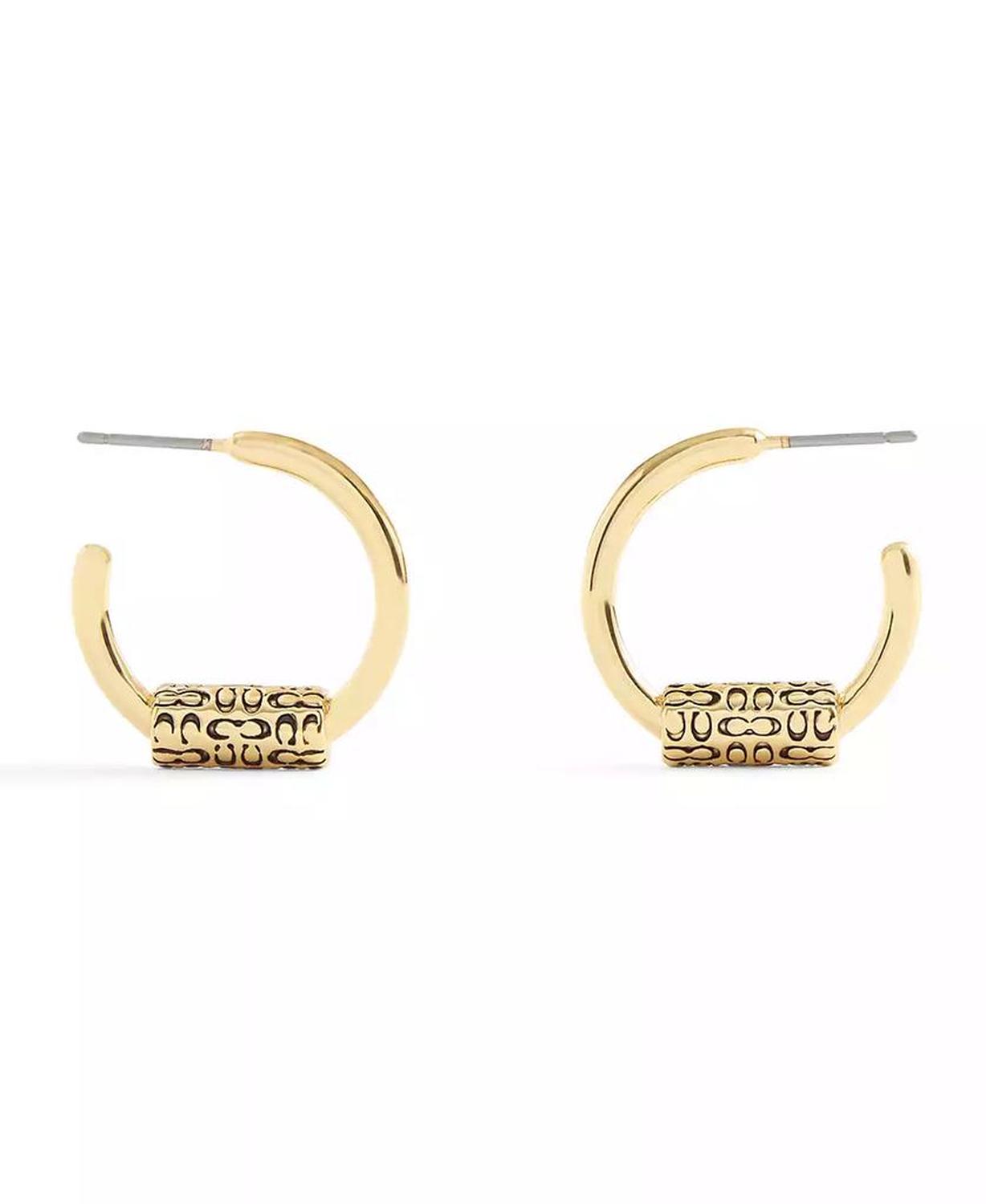 Small Signature Quilted Tube Huggie Earrings