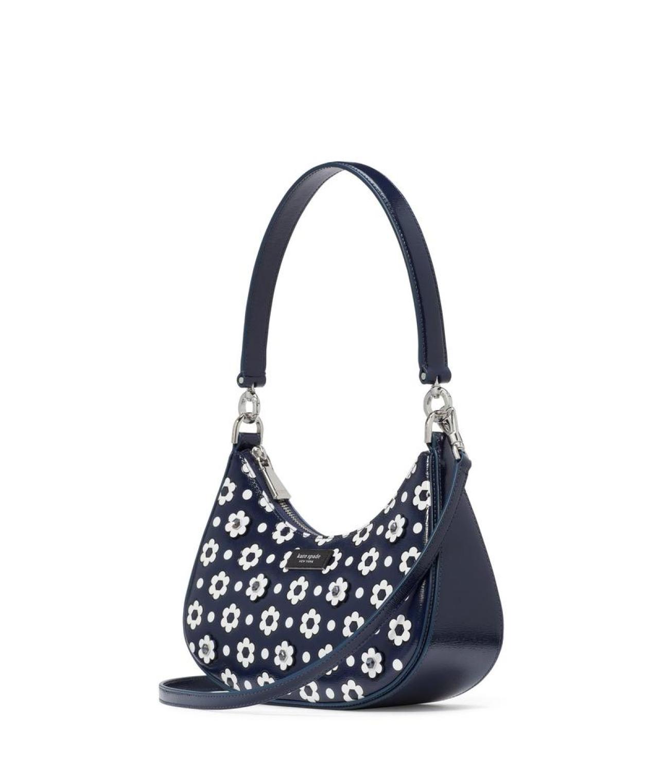 Sam Icon Daisy Dot Appliqued Saffiano Leather Small Convertible Crossbody