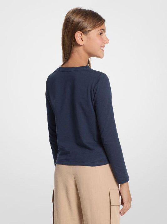 Studded Logo Heart Long-Sleeve T-Shirt