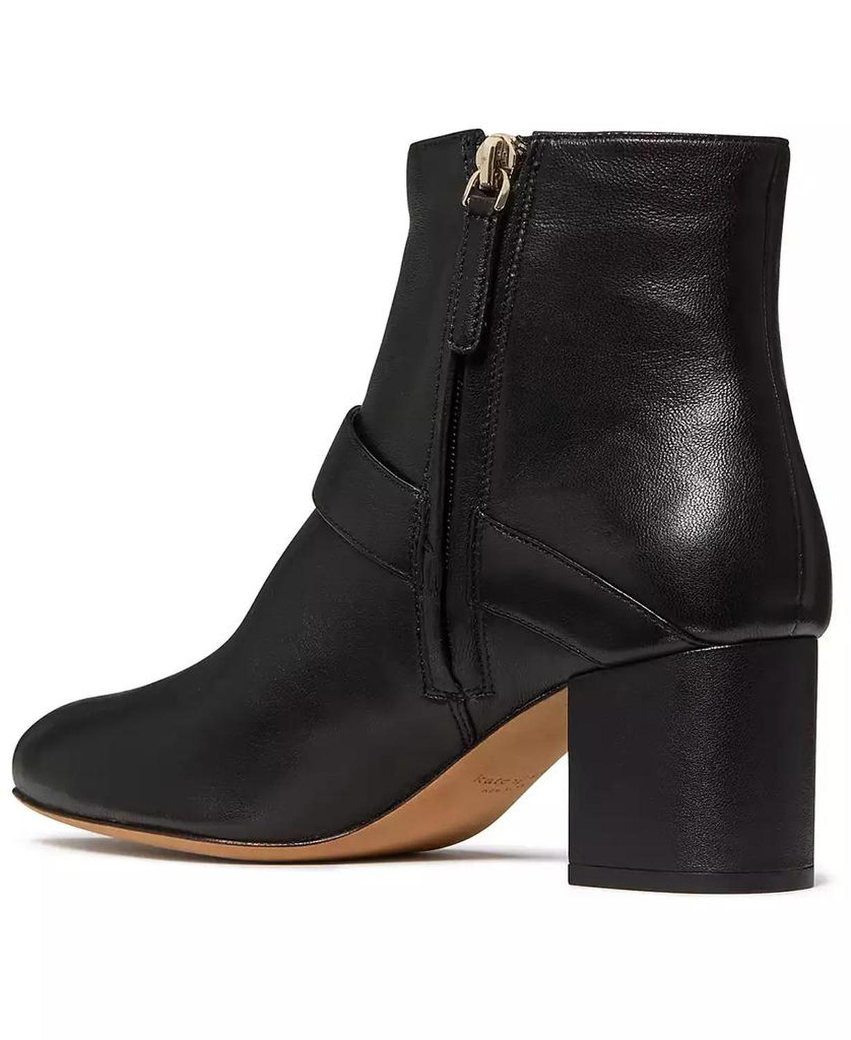 Women's Spade Flower Block Heel Ankle Booties