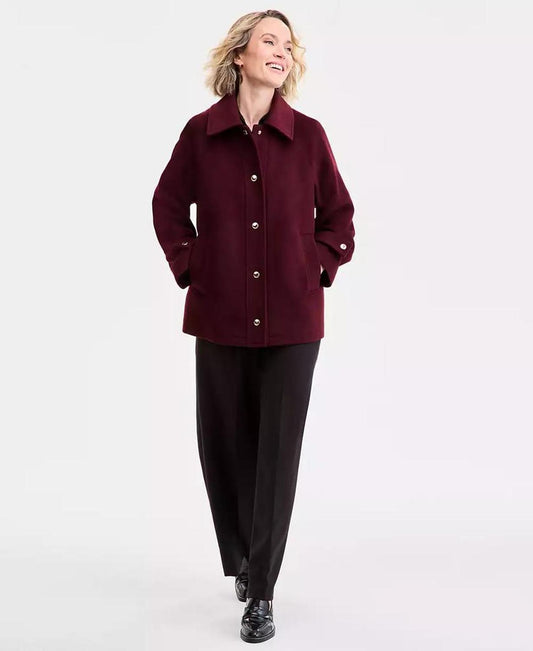 Women's Collared Button-Front Coat, Exclusively at Macy's