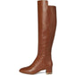 June Boots Women's  Brown Leather Round Toe Knee-High VER642