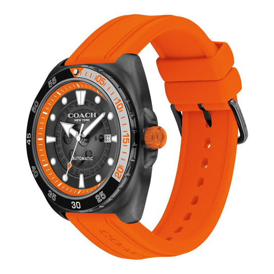 Men's Charter Automatic Orange Silicone Watch 44mm