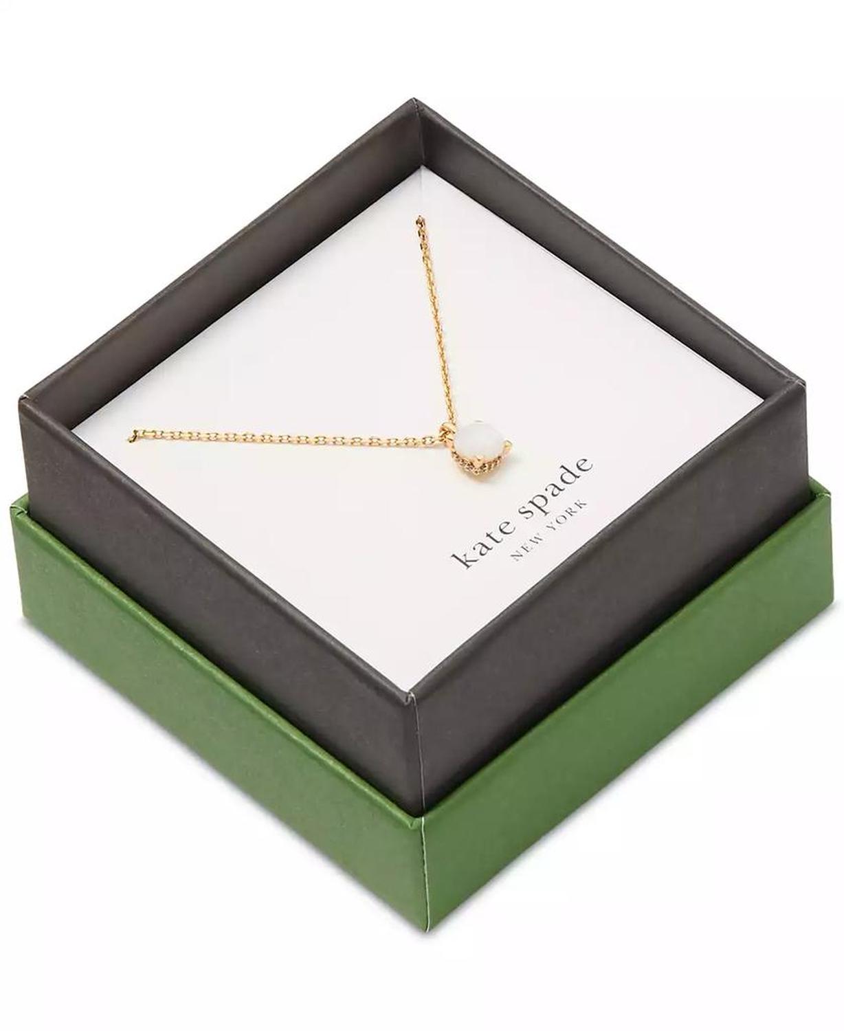 Gold-Tone Cubic Zirconia Pendant Necklace, 16" + 3" extender