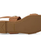 Spade Flower Stud Pebbled Leather Flat Sandal