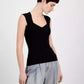 Women's Sweetheart-Neck Ribbed-Knit Top