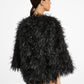 Hand-Embroidered Fringe Chubby Jacket