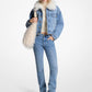 Faux Fur Collar Denim Jacket