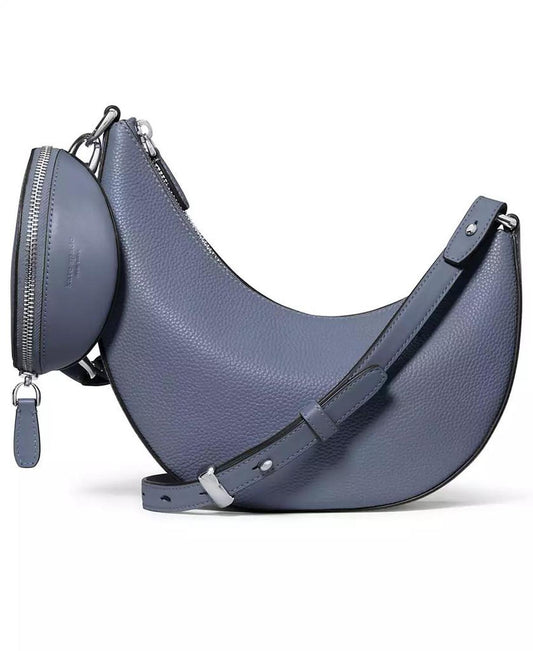 Duo Small Pebbled Leather Crossbody Bag