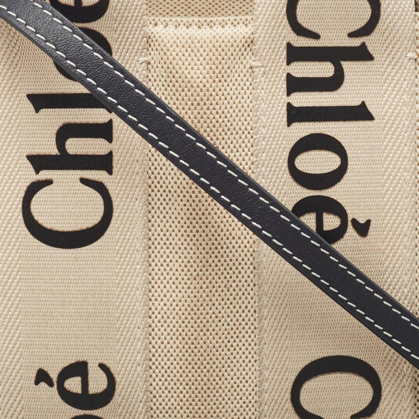 Chloe  Canvas And Leather Small Woody Tote