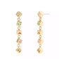 Multi-Colored Signature Logo Enamel Cube Linear Earrings