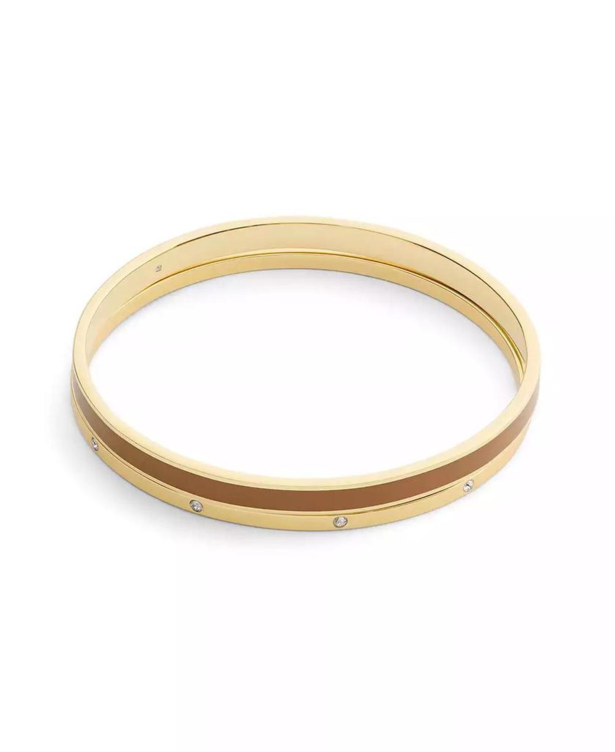 Gold Plated Duo Bangle Bracelet Set