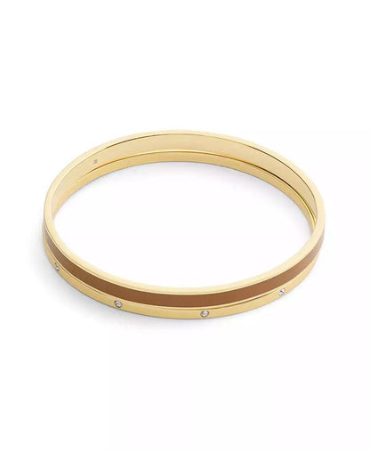 Gold Plated Duo Bangle Bracelet Set