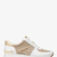 Allie Leather and Glitter Chain-Mesh Trainer