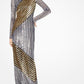 Stripe Sequined Stretch-Tulle Gown