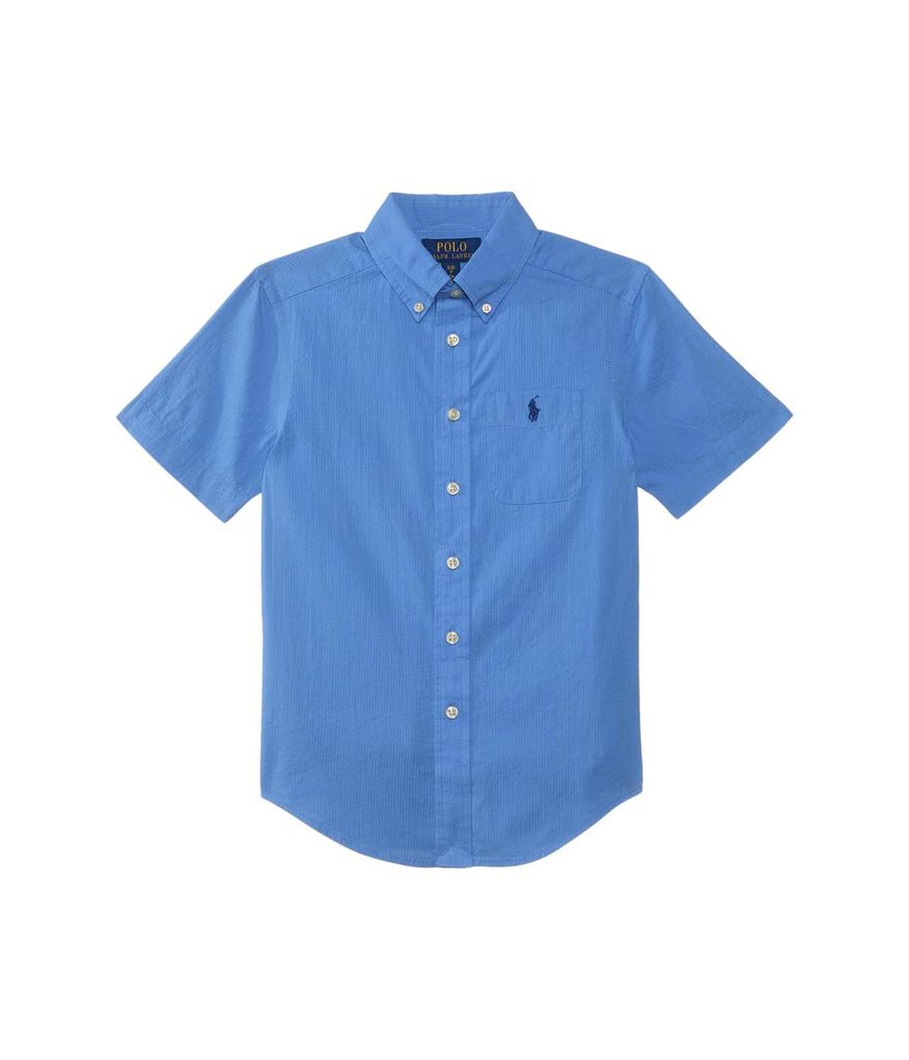 Cotton Seersucker Short-Sleeve Shirt (Big Kid)