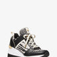 Georgie Animal Print Logo and Leather Trainer