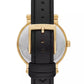 Women's Corey Three-Hand Black Leather Watch, 38mm