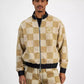 Men's Naliso Relaxed Fit Zip-Front Checkered Track Jacketed