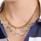 Two-Tone Cubic Zirconia Pavé Lucky Charm Collar Necklace, 16" + 3" extender