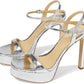 Amara 40S4AMHS2M-040 Sandal Womens 8 Silver Leather Platform ZPO893
