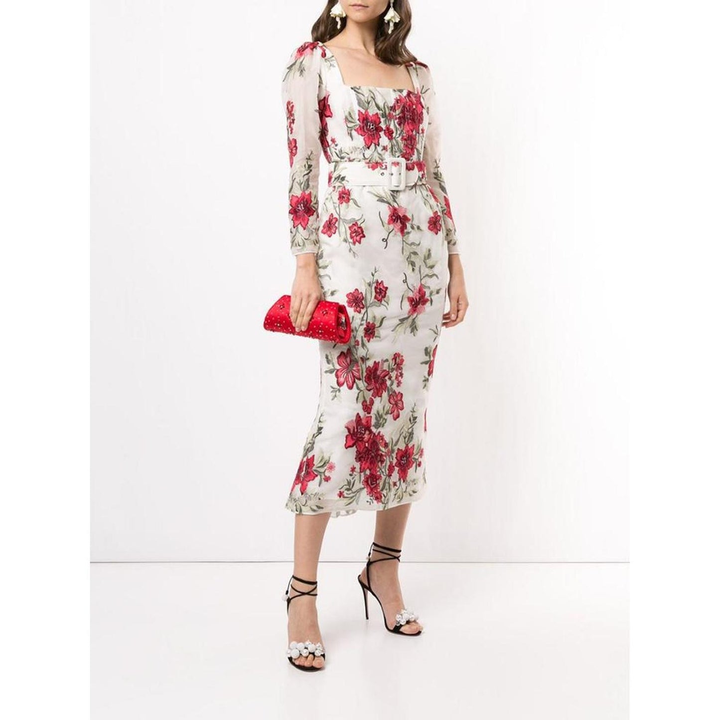 Square Neckline Fit-To-Flare Gown