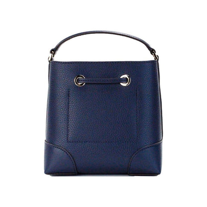 Michael Kors Mercer Small Navy Pebbled Leather Bucket Crossbody Bag Women's Purse