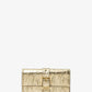 Nolita Medium Metallic Crackled Leather Tri-Fold Wallet