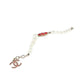 Chanel Faux Pearl & Red Gripoix CC Bracelet