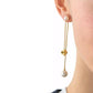 Imitation Pearl and Cubic Zirconia Chain Linear Earrings
