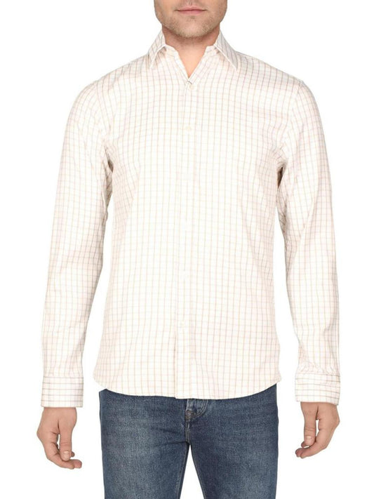 Mens Cotton Slim Fit Button-Down Shirt