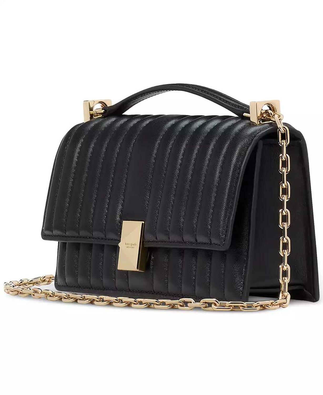 Deco Quilted Leather Mini Flap Chain Crossbody Bag