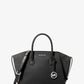 Avril Large Leather and Suede Satchel