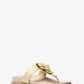 Jaden Crackled Metallic Leather Thong Sandal