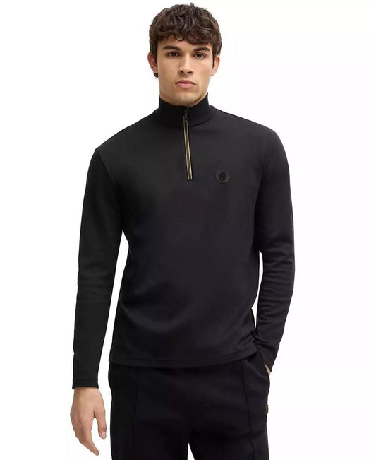 Men's Double B Monogram Zip-Neck Polo